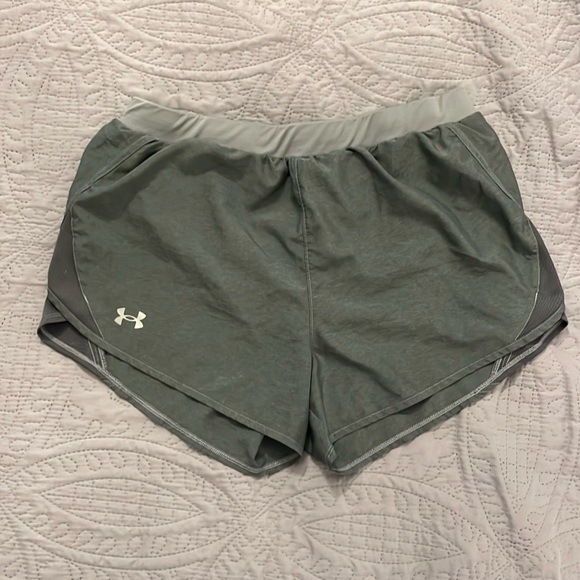 Women’s Gray Under Armour Running Shorts - Picture 1 of 4
